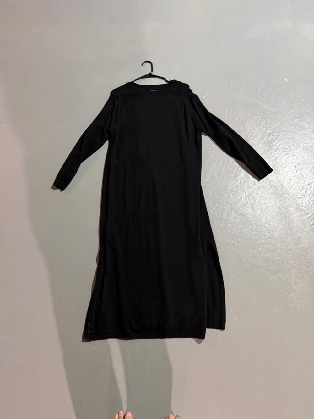 Mango Black Long Sleeve Maxi Dress